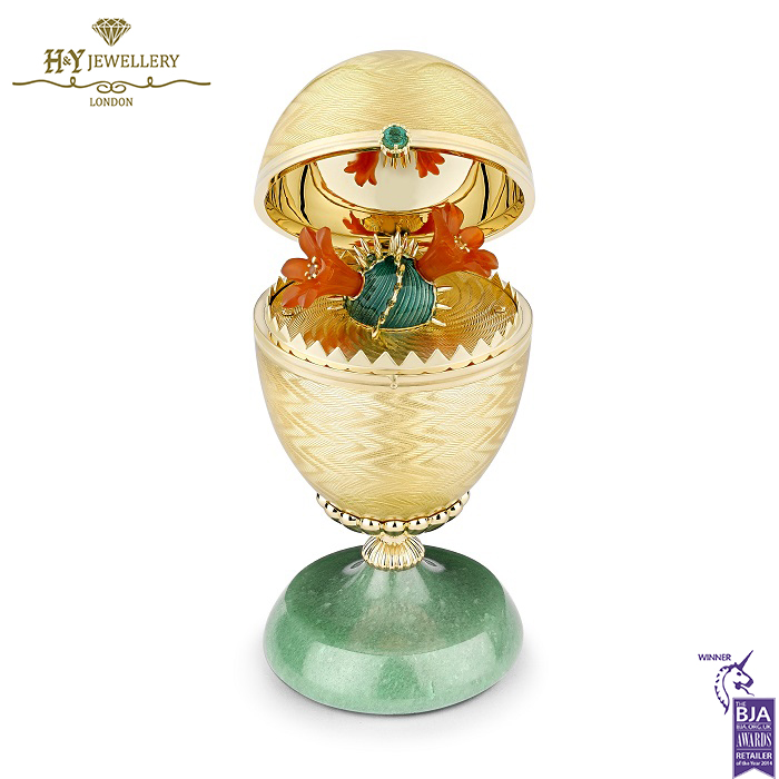 Heritage Limited-Edition 18k Yellow Gold Yellow Guilloché Enamel Egg Objet with Cactus Surprise-0