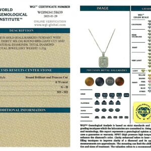 White Gold Pendant Round & Princess Cut - 0.75ct-16483