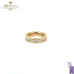 Yellow Gold Ring Set with Brilliant Cut Diamond Eternity Ring -1.35ct-0