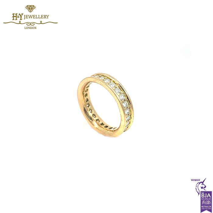Yellow Gold Ring Set with Brilliant Cut Diamond Eternity Ring -1.35ct-16385
