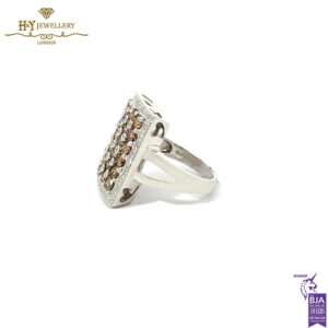 White Gold Brilliant Cut Diamond with Fancy Brown Diamonds - 2.45ct-16501