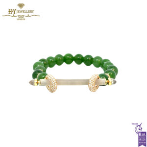 Ananya Chakra Bead Wristwear Yellow Gold Crystal Quartz & Diamond Bead - Nephrite - 1.25ct-0