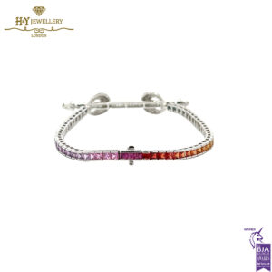 Ananya Chakra Tennis - Rainbow Wristwear White Gold , Sapphire, Crystal Quartz & Diamond - 2.09ct-16599