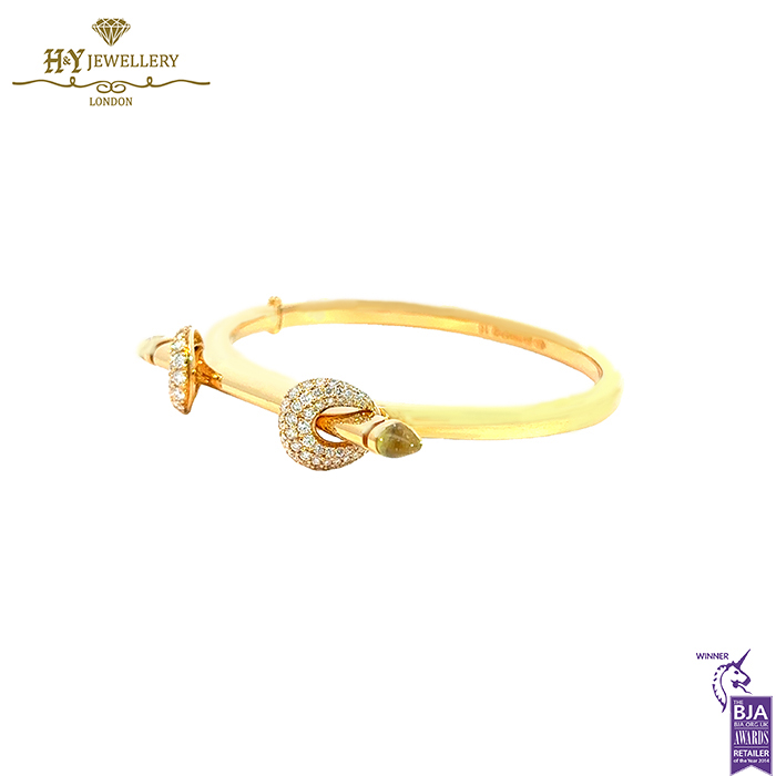 Ananya Chakra Icon Plain Wristwear Yellow Gold, Crystal Quartz & Diamond - 1.15ct-16657