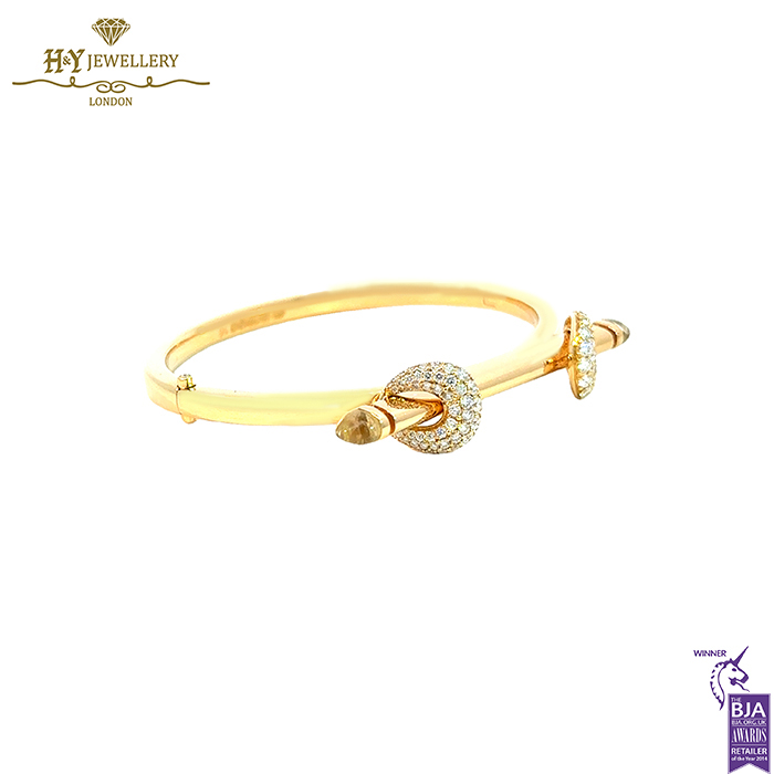 Ananya Chakra Icon Plain Wristwear Yellow Gold, Crystal Quartz & Diamond - 1.15ct-16658