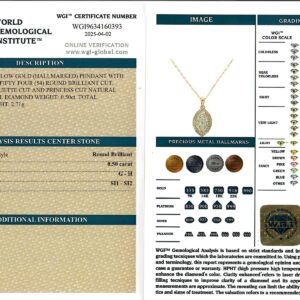 Yellow Gold Pendant with Mix cut Diamond 0.50ct-16684