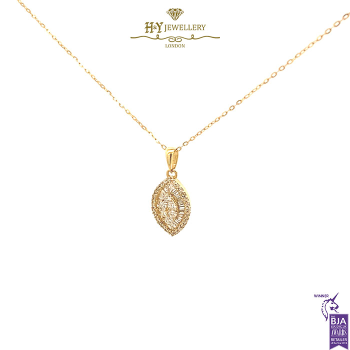Yellow Gold Pendant with Mix cut Diamond 0.50ct-17282