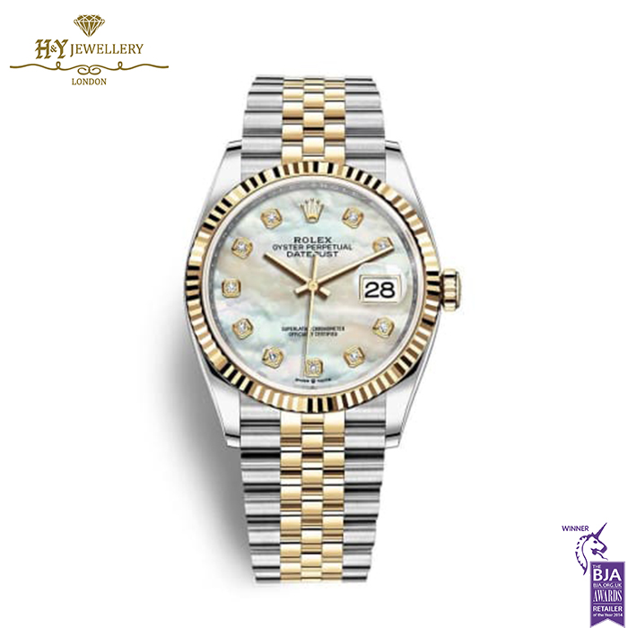 Rolex Datejust Mother of Pearl Oyster Steel & Yellow Gold - ref 126233-0