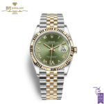 Rolex Datejust Oyster Steel & Yellow Gold Olive Green Dial - ref 126233-0