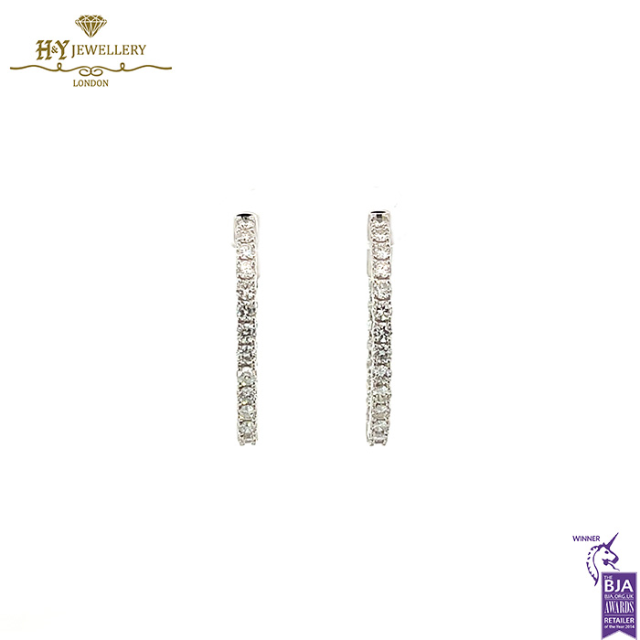 White Gold Brilliant Cut Diamond Earrings - 2.50ct-16772
