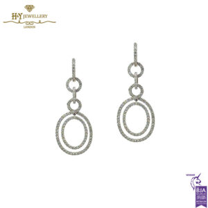 White Gold Brilliant Cut Diamond Earrings - 2.48ct-0