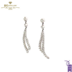 White Gold Brilliant Cut Diamond Earrings - 1.80ct-17260