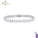 White Gold Oval Cut Diamond Tennis Bracelet - 11.53ct-0