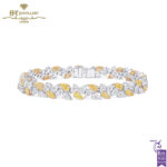 White Gold & Yellow Gold Pear Cut Diamond & Fancy Yellow Bracelet - 12.01ct-0