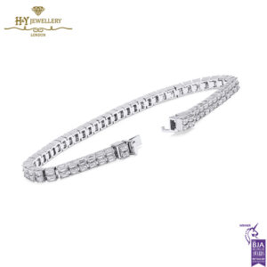 White Gold Emerald Cut Diamond Tennis Bracelet - 6.72ct-16832