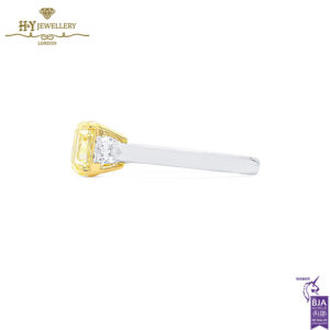 White Gold Radiant Cut Fancy Yellow Diamond & Pear Cut Diamond Ring - 2.48ct-16841