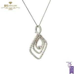 White Gold Round Brilliant Cut Diamond Pendant - 2.00ct-16801
