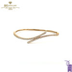 Yellow Gold Round Brilliant Cut Diamond Bangle - 1.50ct-0