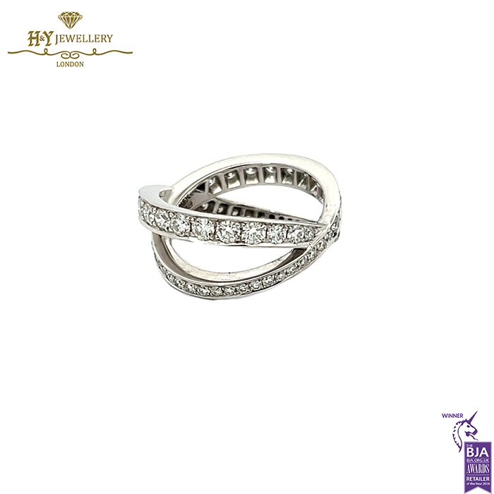 White Gold X Design Full Diamond Ring - 1.94ct-16981