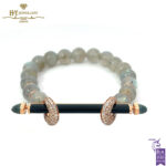 Ananya Chakra Onyx Wristwear Rose Gold Bar Black Onyx Diamond Bead Moonstone Blue Topaz - 1.24ct-0