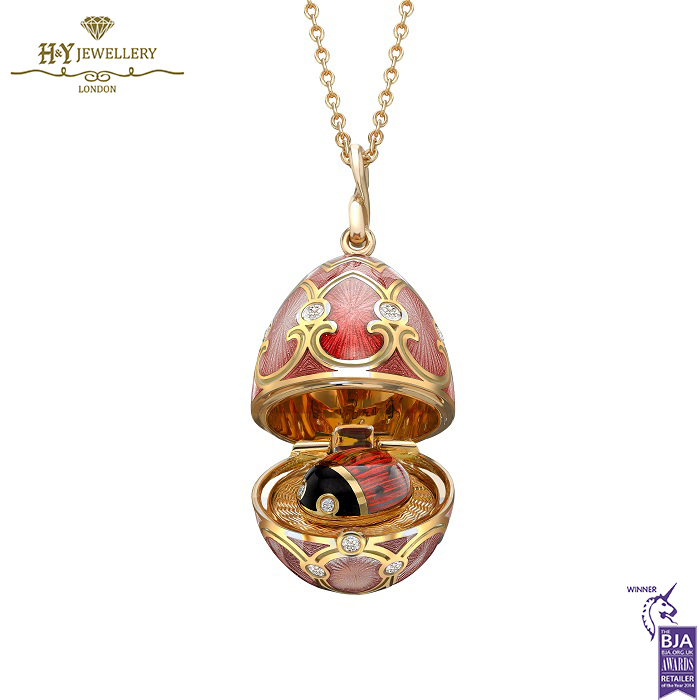 Fabergé Heritage Yellow Gold Diamond & Red Guilloché Enamel Ladybird Surprise Locket -0 Fabergé Heritage Yellow Gold Diamond & Red Guilloché Enamel Ladybird Surprise Locket -0