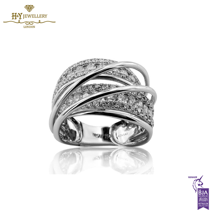 White Gold Brilliant Cut Pave Diamond Ring - 2.53ct-0