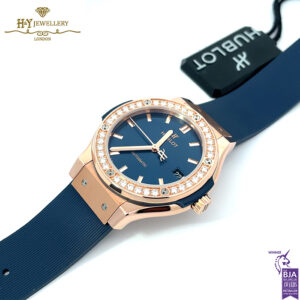 Hublot Classic Fusion King Gold Blue Diamonds Rose Gold - ref 565.OX.7180.RX.1204-17309