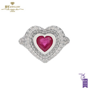 Ruby Heart Pinky Ring White Gold - 2.27ct-0