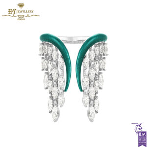 Angel Wing Ring Green White Gold - 2.05ct-0