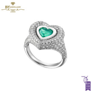 Emerald Heart Pinky Ring White Gold - 2.31ct-17504
