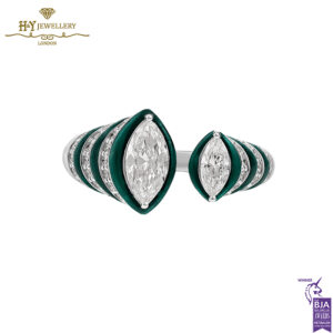 Zebrush Ring Green White Gold - 0.88ct-17505