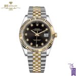 Rolex Datejust Oyster Steel & Yellow Gold Bright Black Dial - ref M126333-0006-0