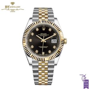 Rolex Datejust Oyster Steel & Yellow Gold Bright Black Dial - ref M126333-0006-0