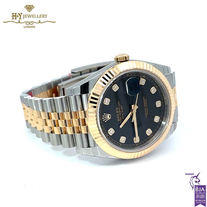 Rolex Datejust Oyster Steel & Yellow Gold Bright Black Dial - ref M126333-0006-17573