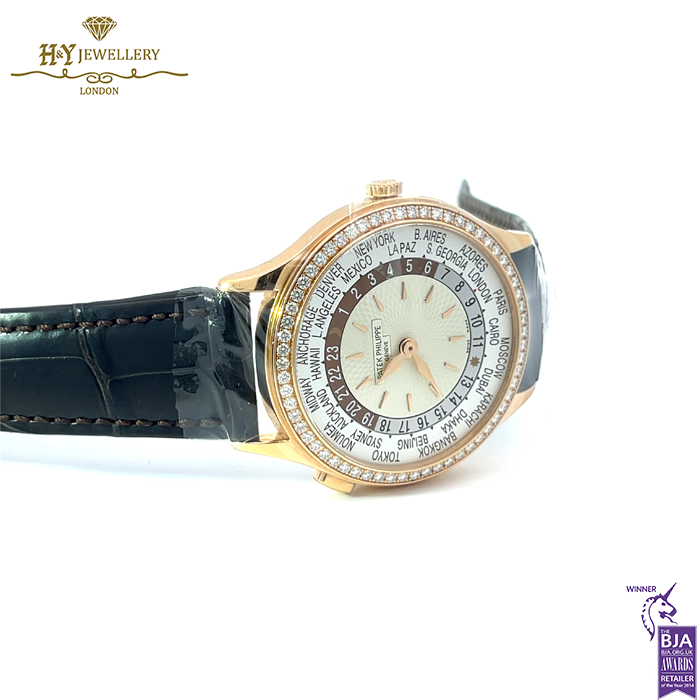 Patek Philippe World Time Rose Gold Diamond Bezel {DISCONTINUED} - ref 7130R-013-17701