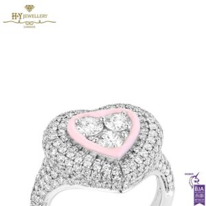 Heart Pinky White Gold Ring with Diamond - 1.48ct-18169