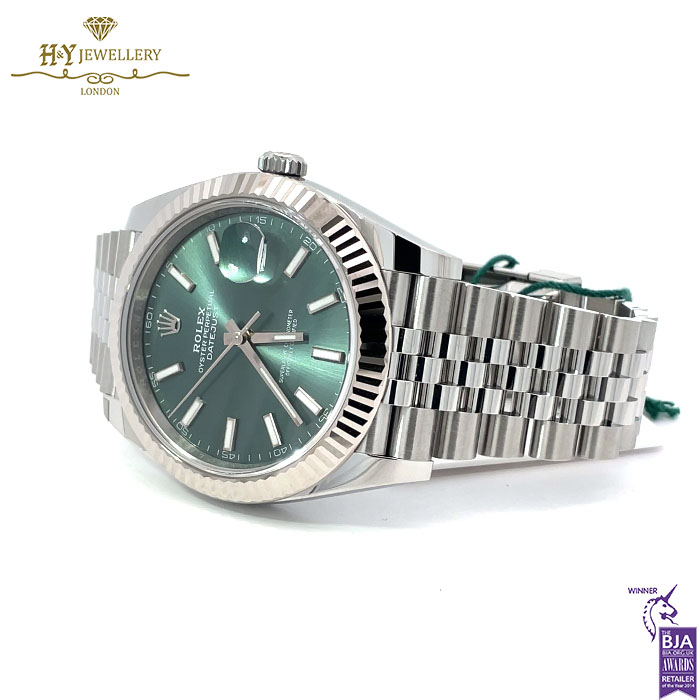 Rolex Date Just Mint Green Dial Stainless Steel & White Gold - ref M126334-0028-18071