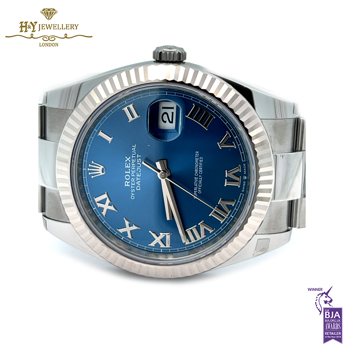 Rolex Datejust Azzurro blue Roman Dial Stainless Steel & White Gold - ref M126334-0025-17828