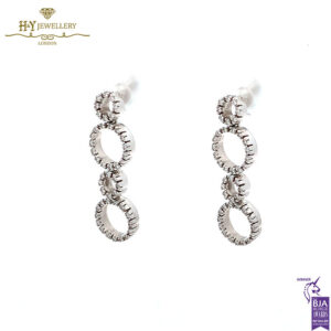 White Gold Brilliant Cut Diamond Earrings – 0.47ct - Image 3