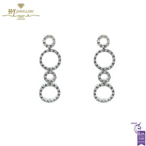 White Gold Brilliant Cut Diamond Earrings – 0.47ct - Image 1