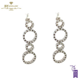 White Gold Brilliant Cut Diamond Earrings – 0.47ct - Image 2